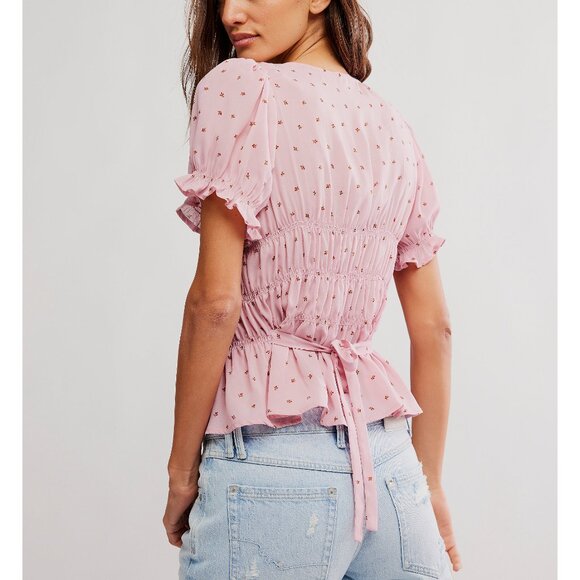 🆕 FREE PEOPLE Adore You Blouse / Bleached Mauve Combo - Picture 3 of 6